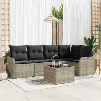 Prolenta Maison Exclusive - Set Divano da Giardino 6 pcs Grigio polyrattan