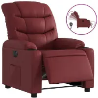 Syfax Poltrona Reclinabile Elettrica Rosso Vino in Pelle finta