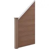 Neu.holz Recinzione da giardino in WPC 'Segovia' elemento inclinato 180 x 96 cm schermo privacy marrone