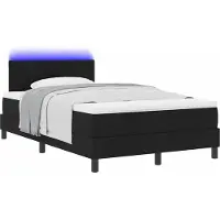 Syfax Letto a molle con materasso con led Nero 120 x 200 cm Tessuto