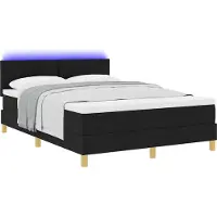 Syfax Letto a Sorgente LED con strisce LED Nero 160 x 200 cm Tessuto