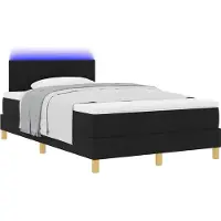 Syfax Letto a Sorgente LED con cuscino Nero 120 x 190 cm Tessuto