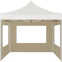 Syfax Gazebo Professionale Pieghevole Alluminio con Pareti 2x2m Crema