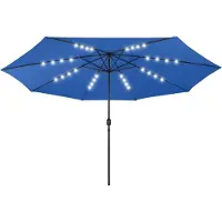Syfax Ombrellone da Giardino con Luci LED 400 cm Azzurro