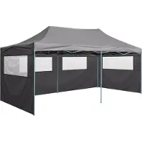 Syfax Gazebo Pieghevole con 4 Pareti 3x6m Acciaio Antracite