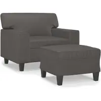 vidaXL Poltrona con poggiapiedi grigio 60 cm in Pelle finta