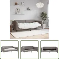 The Living Store Letto da giorno con materasso Taupe 90x200 cm in tessuto