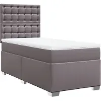 Syfax Giroletto a Molle con Materasso Grigio 100x200 cm in Pelle finta