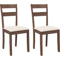 Syfax Sedie da Pranzo con Cuscini 2pz Marrone Legno Massello di Hevea