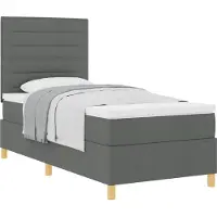 Syfax Letto a molle con materasso Grigio scuro 90 x 190 cm Tessuto