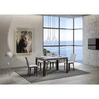 Itamoby - Tavolo allungabile 140/224x80 cm Linea cemento gambe antracite