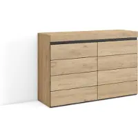 Skraut Home COZY Cassettiera, 114x35x75cm, Camera da letto, Con Stoccaggio, Rovere