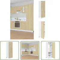 The Living Store Parete attrezzata refrigerata rovere Sonoma 60x57x207 cm Materiale in legno