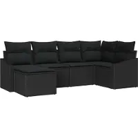 Syfax Set di divani con cuscino 6 pcs Nero polyrattan