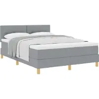 Syfax Letto a molle con cuscino Grigio chiaro 140 x 190 cm Tessuto