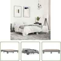 The Living Store Rete da letto Grey Sonoma 150x200 cm Materiale a base di legno e metallo