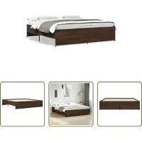 The Living Store Struttura letto in rovere marrone 200x200 cm Materiale legno Metallo
