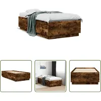 The Living Store struttura letto in rovere fumé 90x190 cm materiale a base di legno