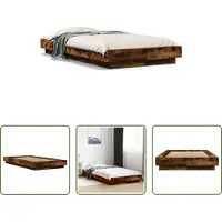 The Living Store struttura letto in rovere affumicato 100x200 cm materiale a base di legno