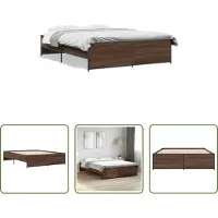 The Living Store Struttura letto in rovere marrone 150x200 cm Materiale legno Metallo