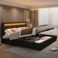 STILVORA Letto matrimoniale imbottito a LED 180x200 cm, letto funzionale con rete a doghe, letto per ragazzi con contenitore, bianco (senza materasso)