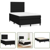 The Living Store Letto a molle con materasso nero 120x190 cm in tessuto