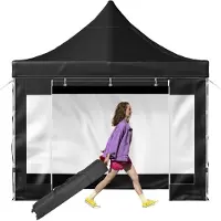 Latios Gazebo pieghevole 3x3 m - Gazebo pop-up 240 g di poliestere rivestito in PVC - Tenda da festa/tenda da giardino/tenda da spiaggia regolabile - 1,95-2,13 m - Utilizzo versatile.