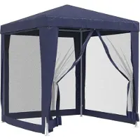 Syfax Tenda per Feste con 4 Pareti Laterali in Rete Blu 2x2 m HDPE