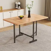 MODFU Tavolo da pranzo Tavolo pieghevole allungabile 120 cm x 80 cm, Tavolo pieghevole e contenitore, Tavolo rettangolare multifunzionale, Stile moderno minimalista, Naturale