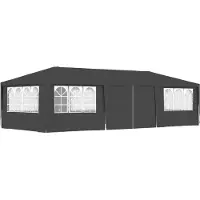 Syfax Gazebo Professionale con Pareti 4x9 m Antracite 90 g/m²