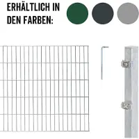 Alberts Recinzione a pannelli doppi 674670, set completo da 26 elementi, zincata a caldo, altezza 183 cm, lunghezza 30 metri