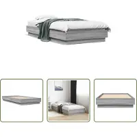 The Living Store Rete da letto Grey Sonoma 75x190 cm Materiale a base di legno