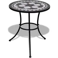 Syfax Tavolo da Bistrot Nero e Bianco 60 cm a Mosaico