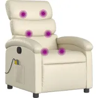 Syfax Poltrona da Massaggiante Reclinabile Crema Pelle finta