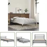 The Living Store Rete da letto Grey Sonoma 75x190 cm Materiale a base di legno e metallo
