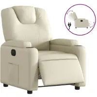 Sonstiges Poltrona Reclinabile Elettrica Crema in Pelle finta