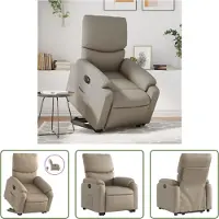 The Living Store Poltrona relax con supporto elettrico Cappuccino in ecopelle