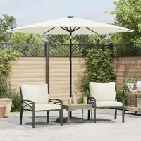 Prolenta Maison Exclusive - Ombrellone con palo in acciaio, colore bianco, dimensioni 268x268x226 cm