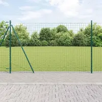 Syfax Recinzione Euro con Base in Calcestruzzo 10 x 1,6 m Verde Rete