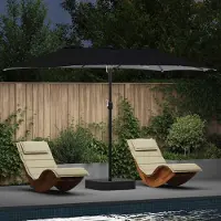 Prolenta Maison Exclusive - Ombrellone da giardino nero 385 x 209 x 244 cm Poliestere