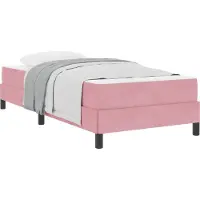 vidaXL Letto a molle con materasso rosa 100 x 220 cm in tessuto