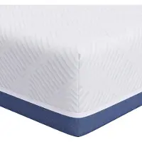 Syfax Materasso Bianco e Blu 80 x 160 cm Tessuto Jacquard