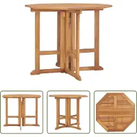 The Living Store Tavolo da pranzo pieghevole da giardino 90x90x75 cm in teak massiccio