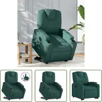 The Living Store : poltrona reclinabile con ausilio per l'appoggio in piedi, tessuto verde scuro