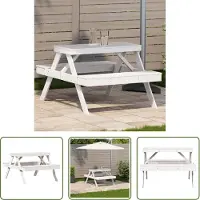 The Living Store Tavolo da picnic 105x134x75 cm in legno di pino massiccio