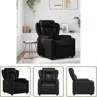 The Living Store Poltrona relax in ecopelle nera