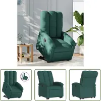 The Living Store : poltrona reclinabile con ausilio per l'appoggio in piedi, tessuto verde scuro