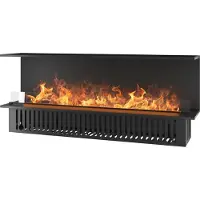 SOLOLED Caminetto a Vapore Acqueo da Incasso Inside C1800 con Fiamma Multicolore, Effetto 3D e Controllo App, Serbatoio 3.6l - 180cm
