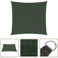 The Living Store Tenda da sole 160 g/m² Verde scuro 3x3 m HDPE