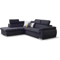 Furnlux Classic FURNLUX Viera divano angolare nero e argento 271cm / Colore principale: Nero / Dimensioni: 271 x 96 x 221 cm